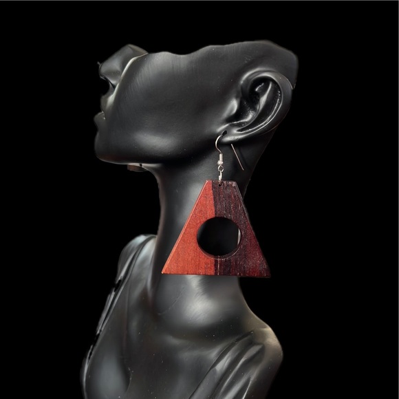 Jewelry - two tone wood dangle earrings